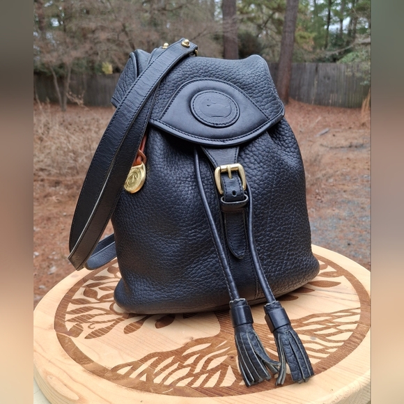 Vintage Dooney & Bourke Black AWL Pebbled Leather Mini Canyon Backpack - Picture 14 of 14
